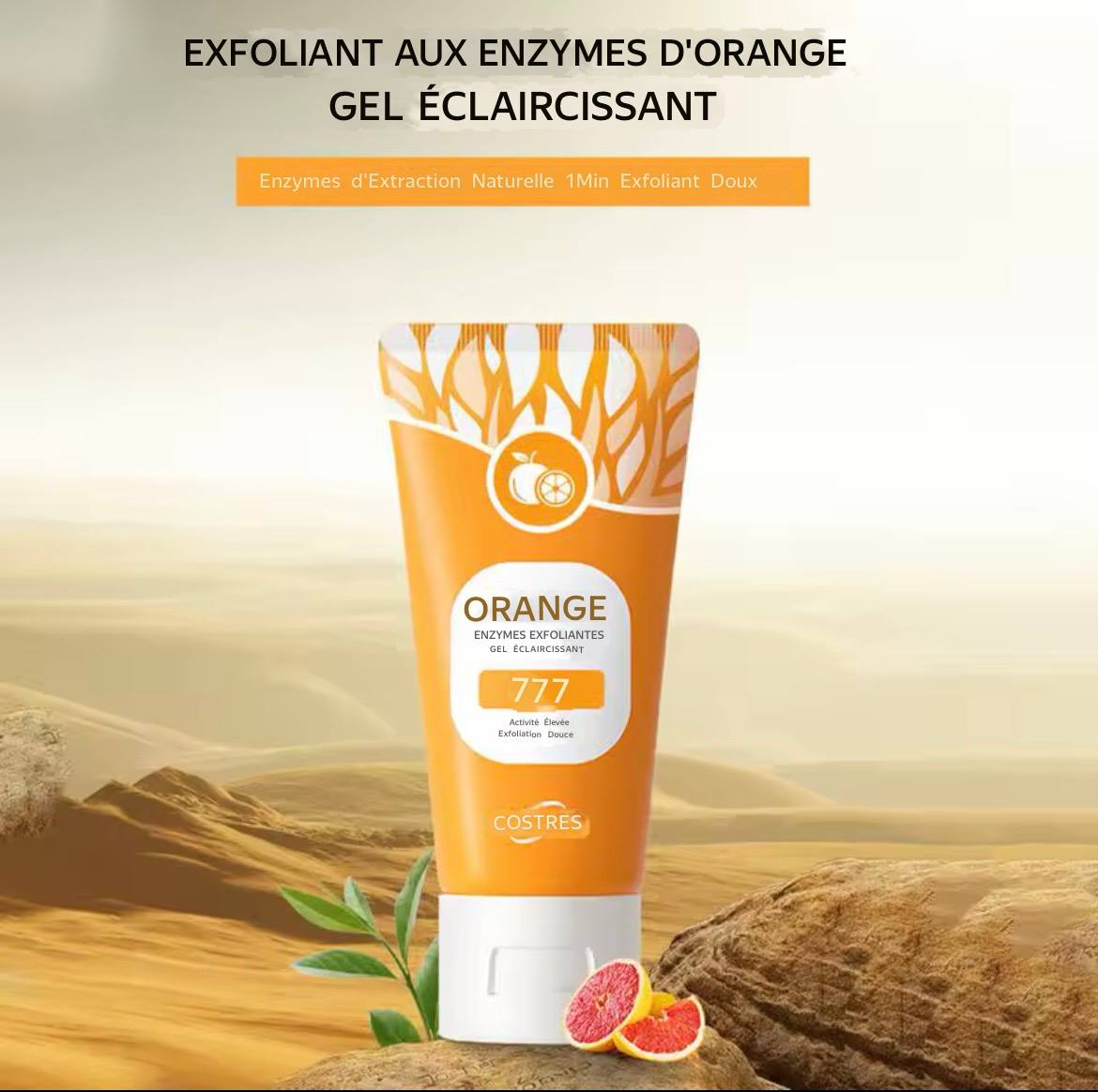 gel exfoliant éclaircissant à l’orange